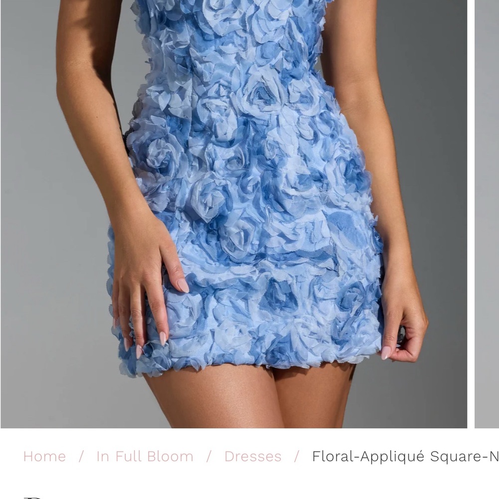 Oh Polly Sky Blue Floral Dress - Picture 4 of 9